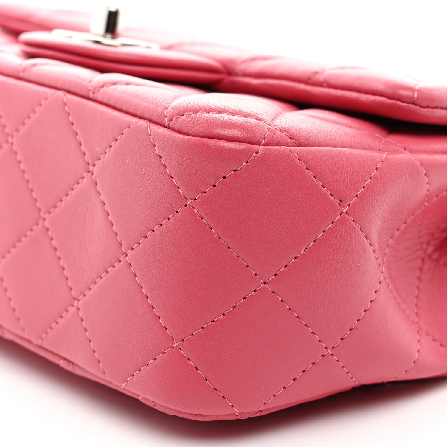 Chanel Lambskin Quilted Mini Rectangular Flap Pink 10 of 10