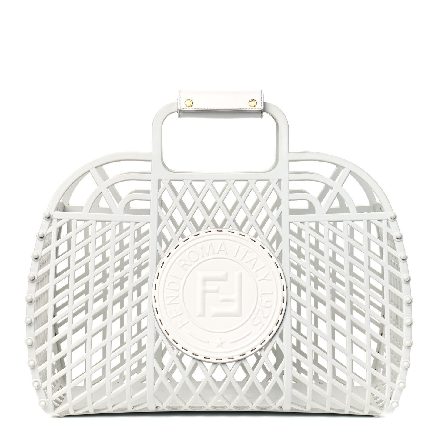 Recycled Plastic Vitello Liberty Matte Medium Fendi Basket White Ice