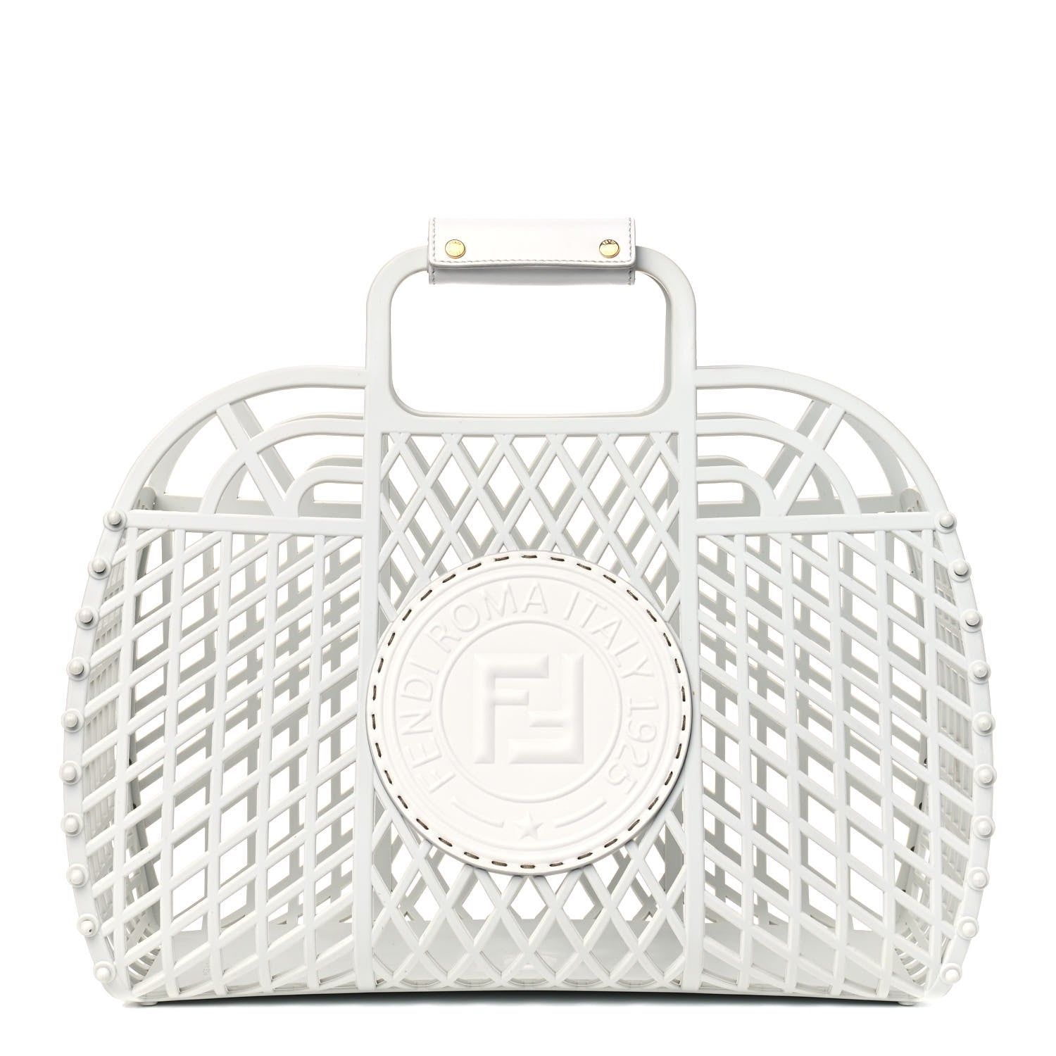 Fendi Recycled Plastic Vitello Liberty Matte Medium Fendi Basket White Ice 1 of 5