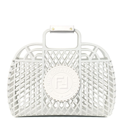 Fendi Recycled Plastic Vitello Liberty Matte Medium Fendi Basket White Ice 1 of 5