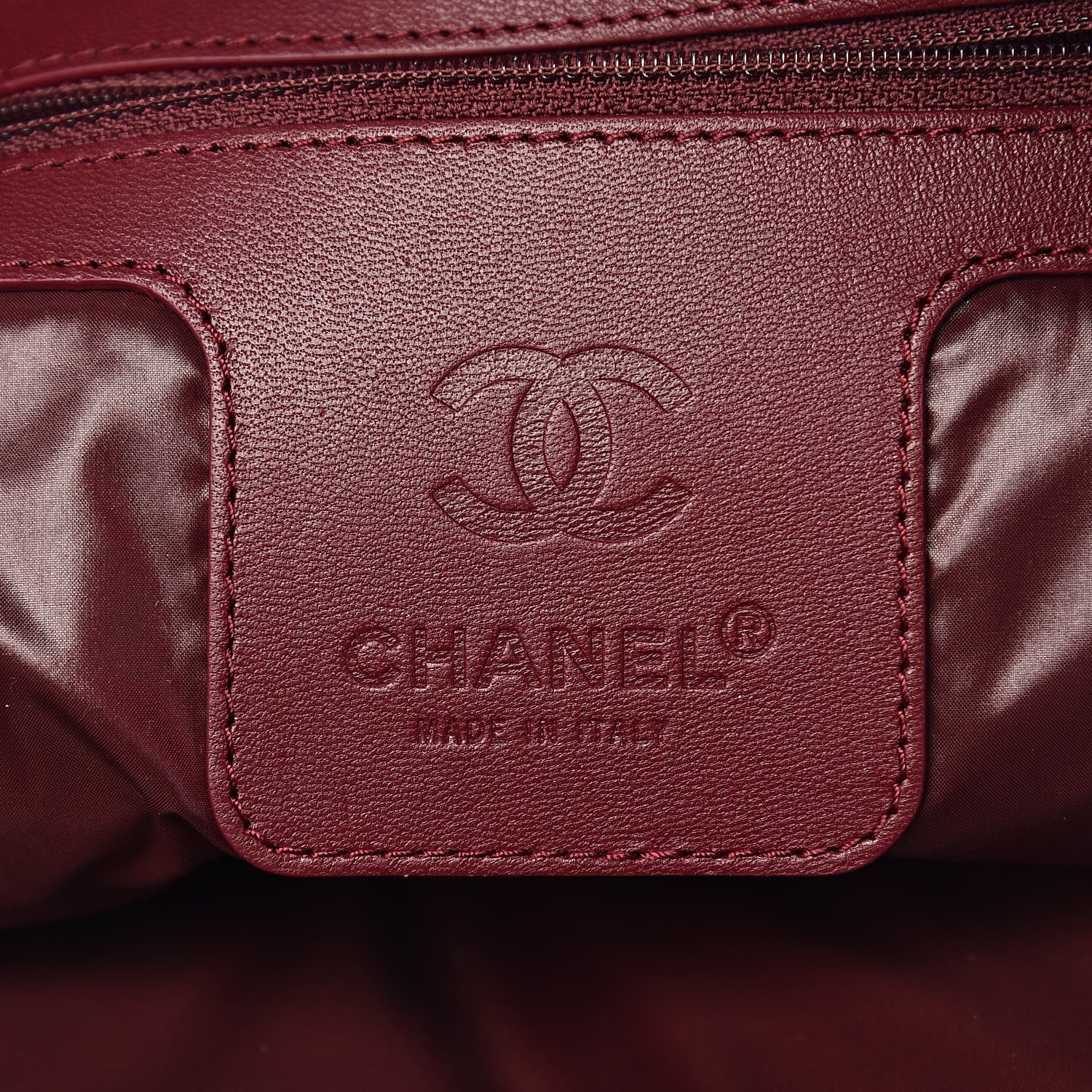 Chanel Shearling Sheepskin Coco Neige Backpack White Burgundy Beige 6 of 10