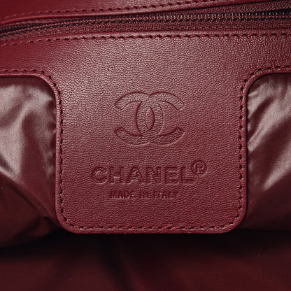 Chanel Shearling Sheepskin Coco Neige Backpack White Burgundy Beige 6 of 10