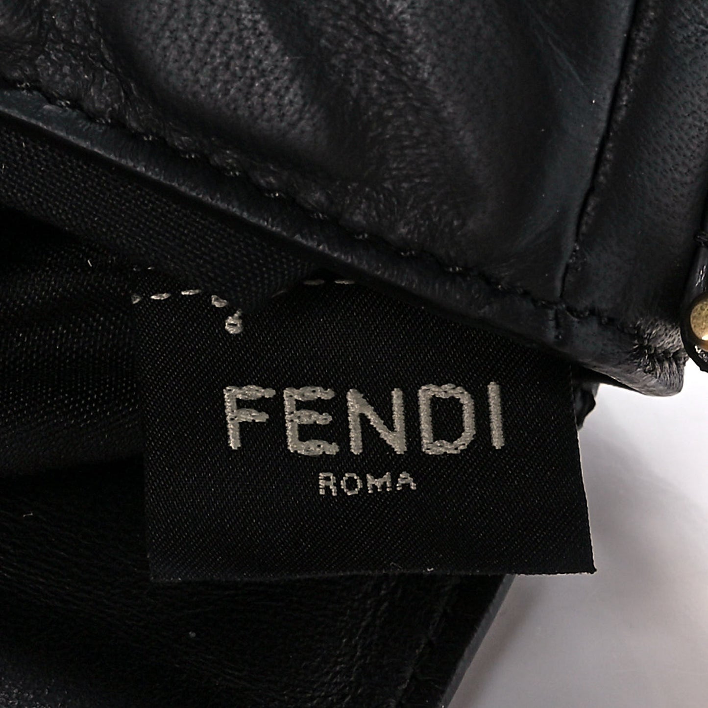 Nappa FF 1974 Embossed Mini Baguette Black