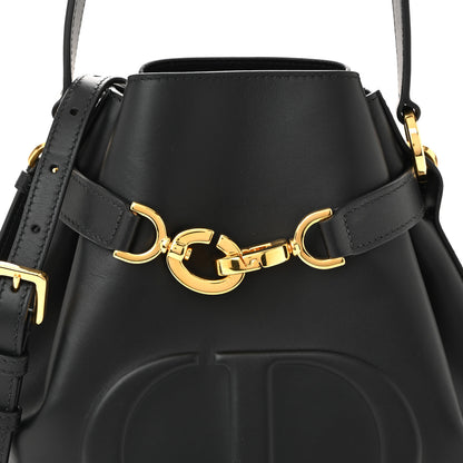 Christian Dior Calfskin CD Embossed Medium C'est Chain Bucket Bag Black 7 of 9