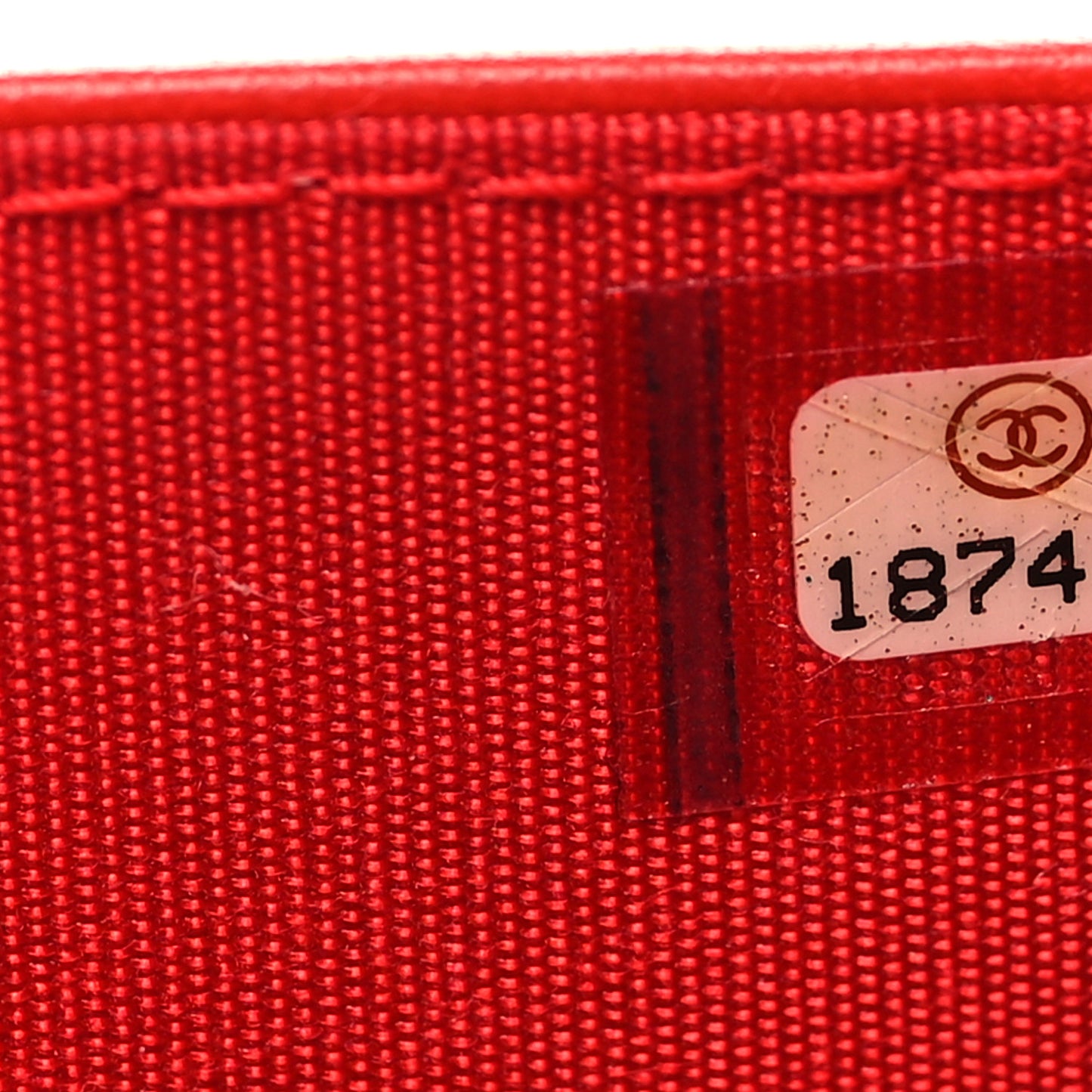 Lambskin Quilted Diamond CC Wallet On Chain WOC Red
