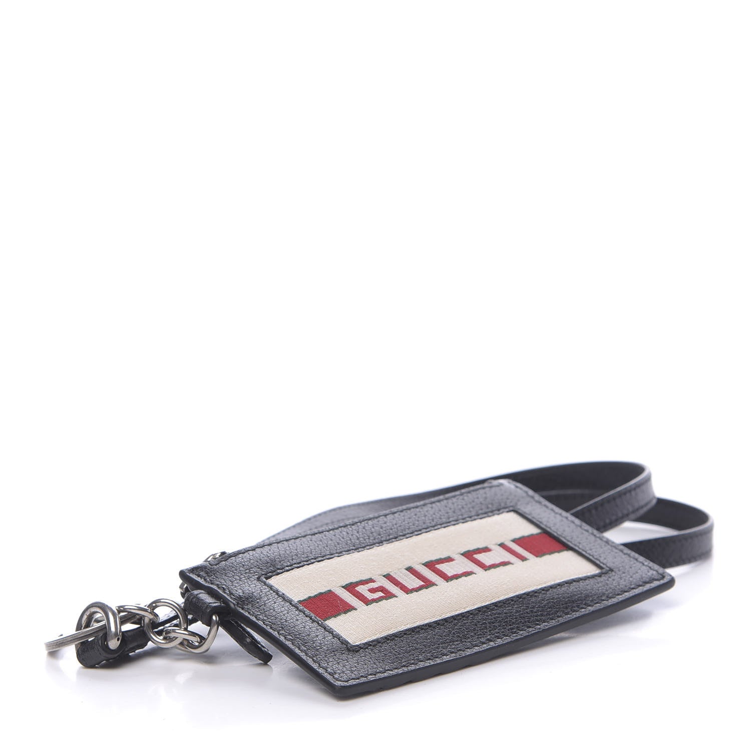Gucci Calfskin Logo Lanyard Card Case Black 4 of 7