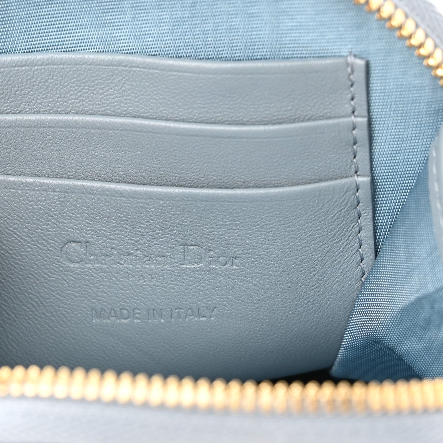 Lambskin Cannage Lady Dior Phone Holder Cloud Blue