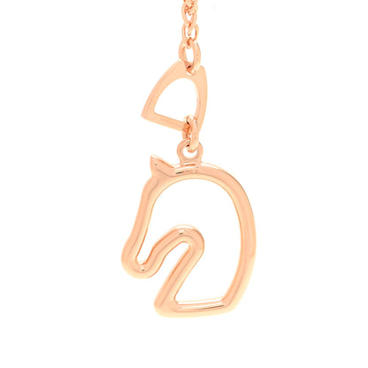 Hermes Lacquered Metal Small Tonnerre Necklace Marron Glace Rose Gold 5 of 6