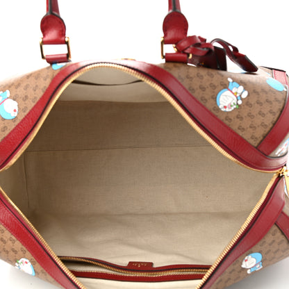 Gucci X DORAEMON Mini Vintage GG Supreme Monogram Web Duffle Travel Bag Beige Cherry Red 4 of 9