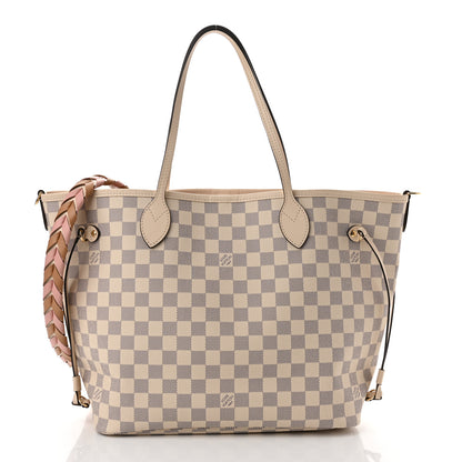 Louis Vuitton Damier Azur Braided Neverfull MM Pink 3 of 9