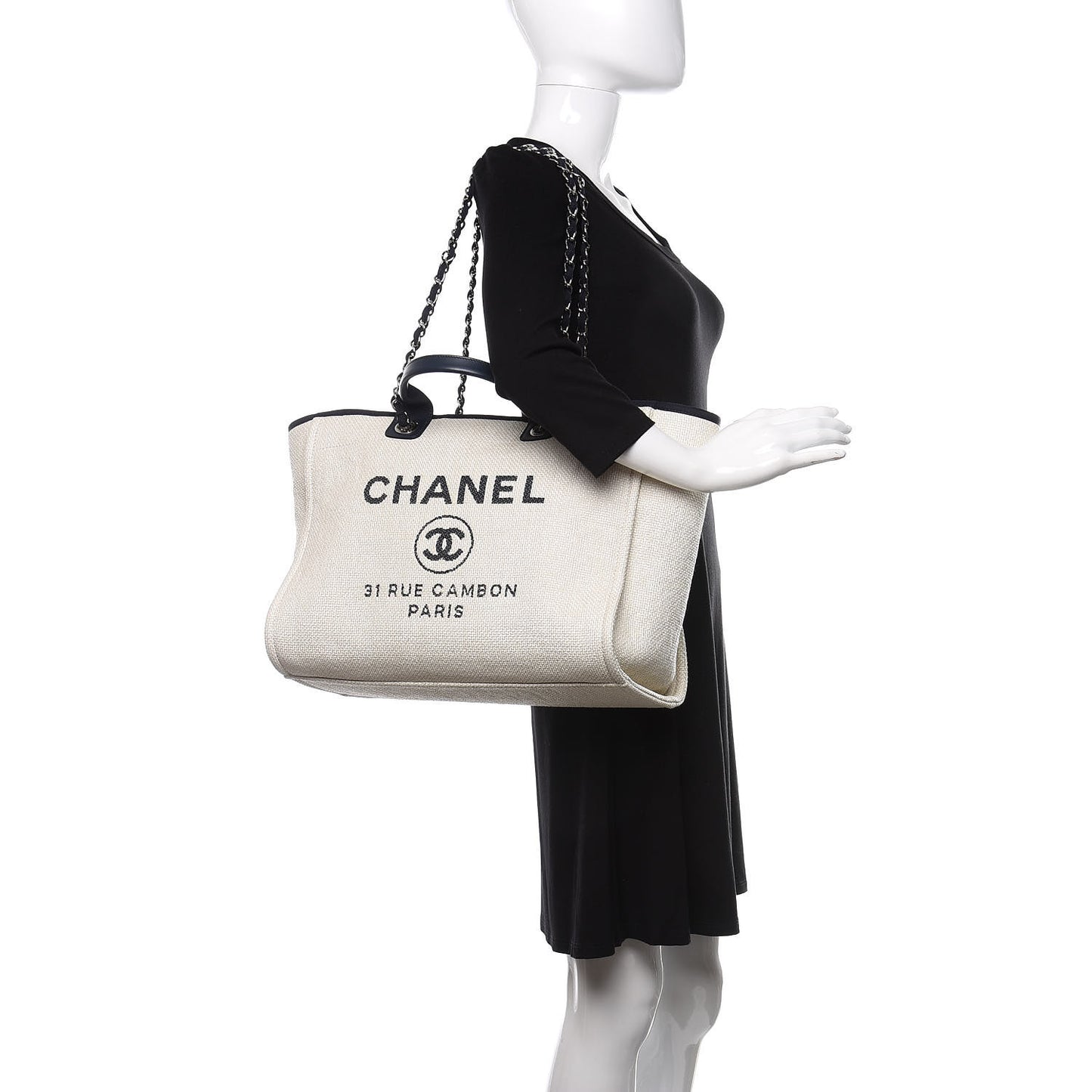 Canvas Medium Deauville Tote White