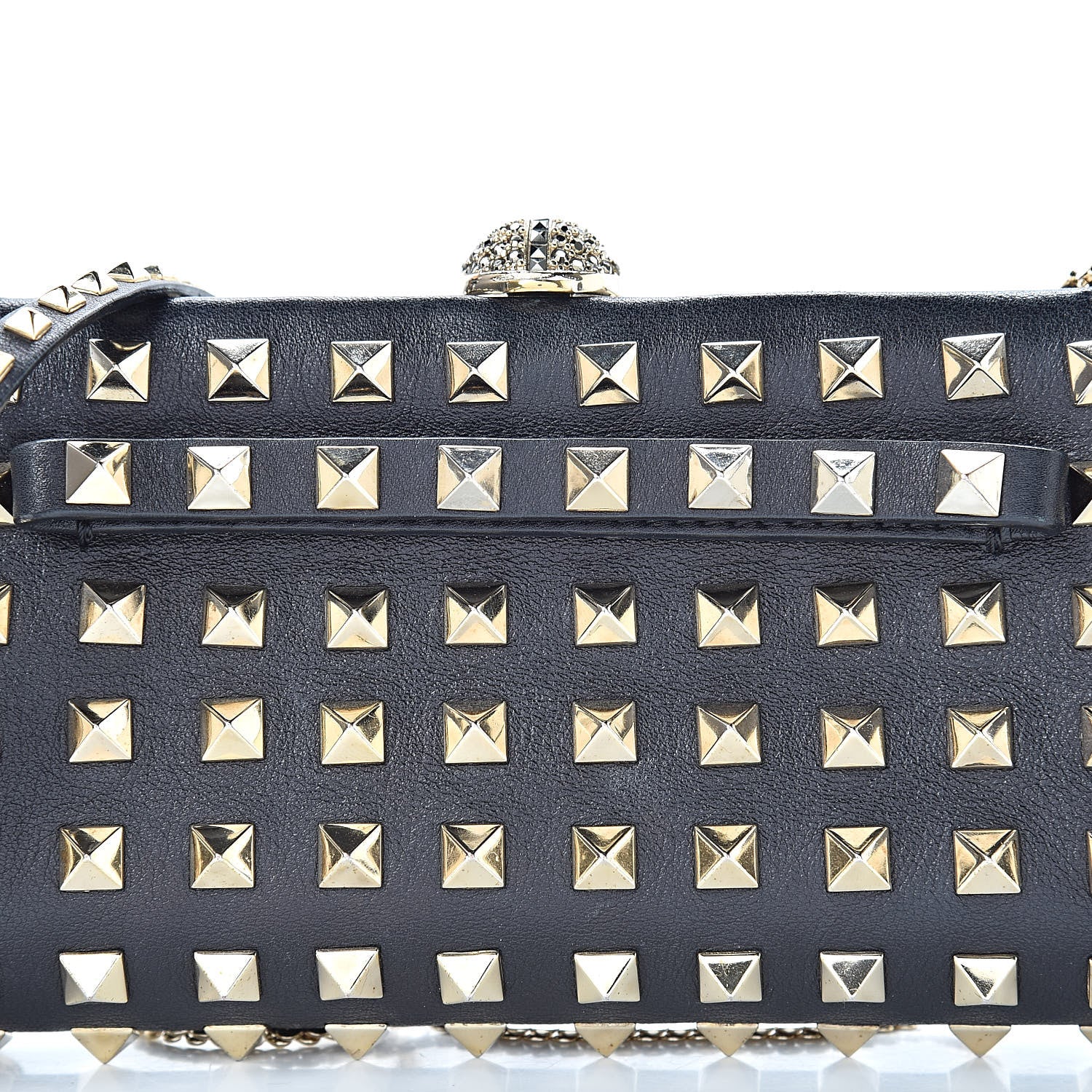 Valentino Garavani Lambskin Rockstud All Over Clutch Black 7 of 11