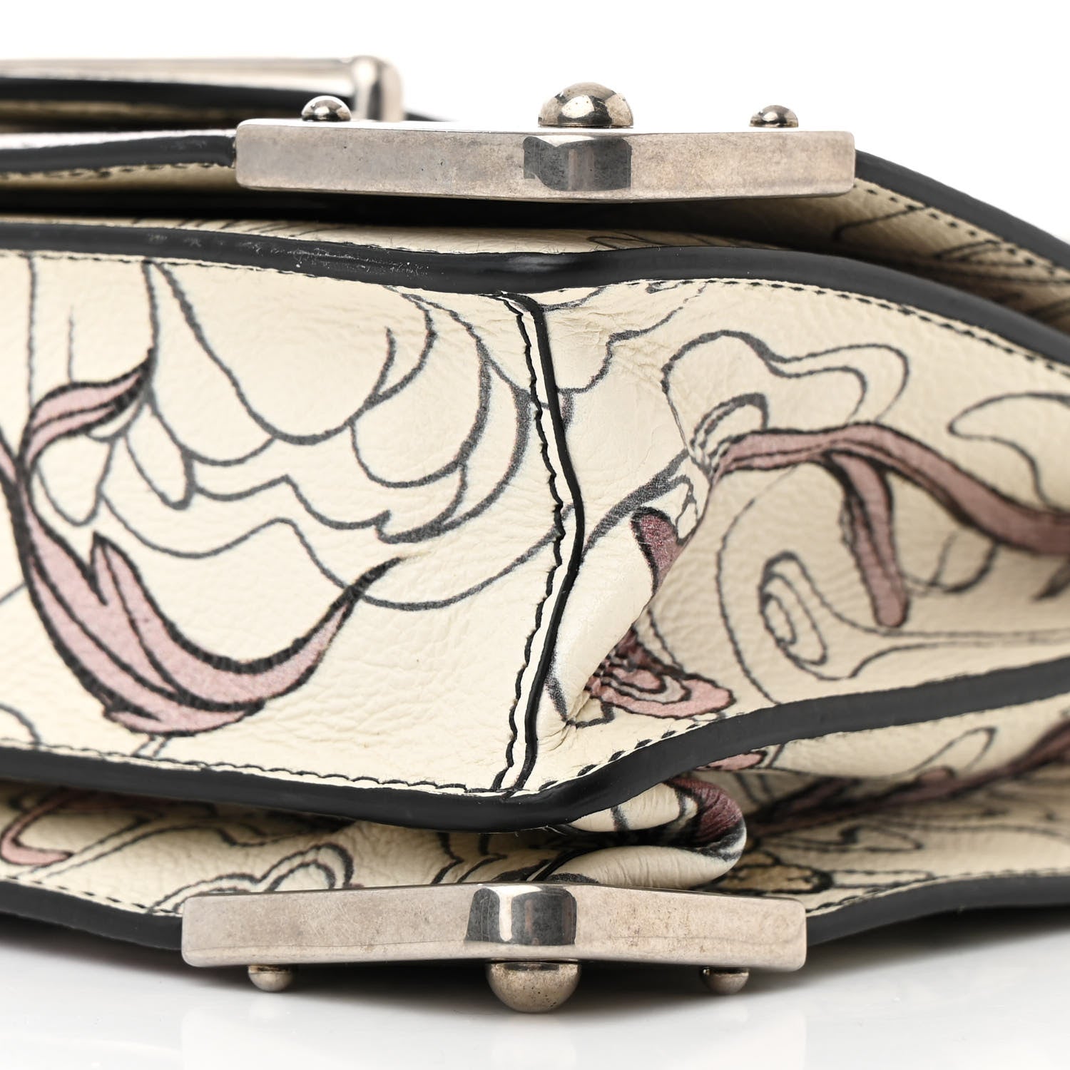 Prada X JAMES JEAN Glace Calfskin Rabbit Print Cahier Bag Opaline 11 of 12