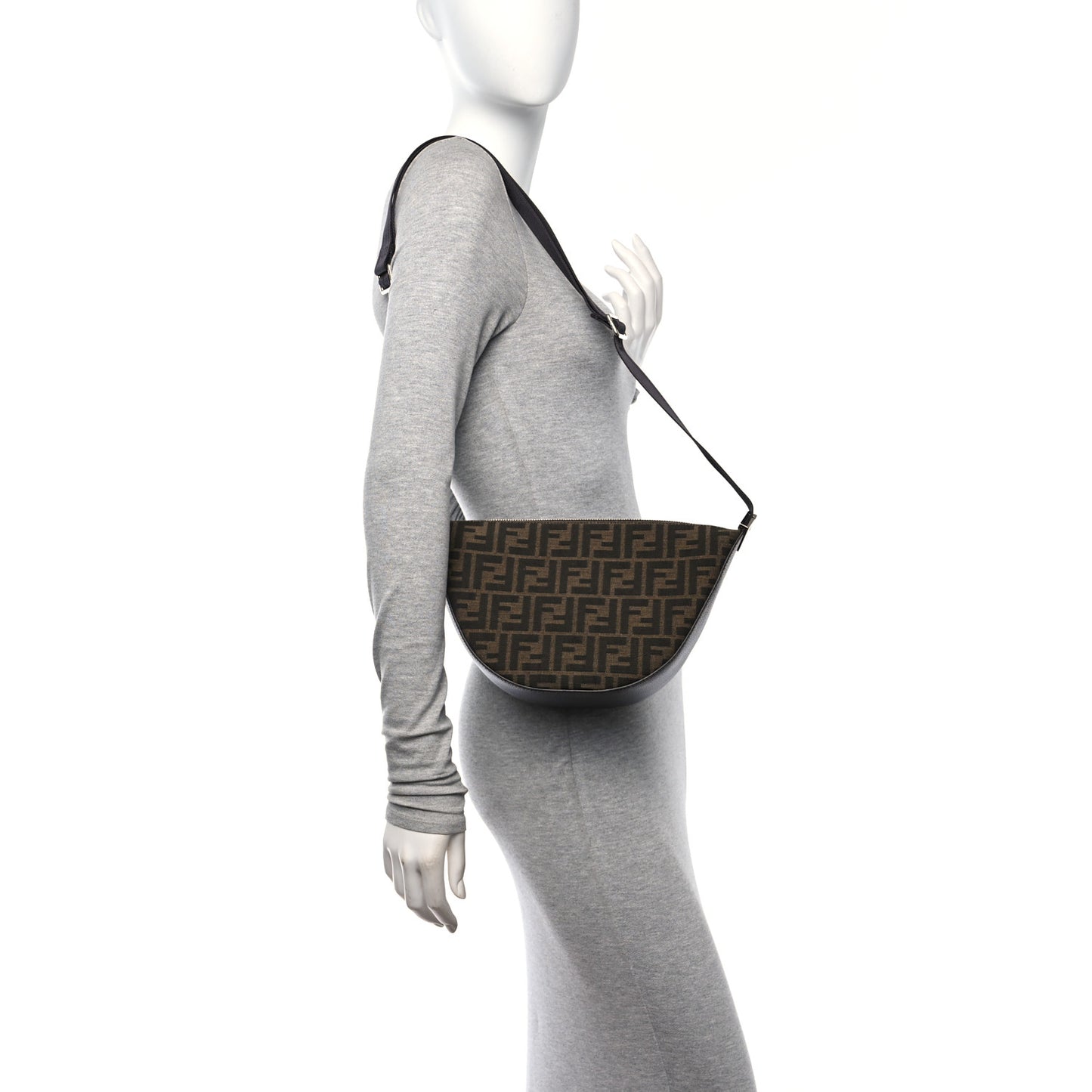 Fabric Jacquard FF Melon Bag Tobacco Black