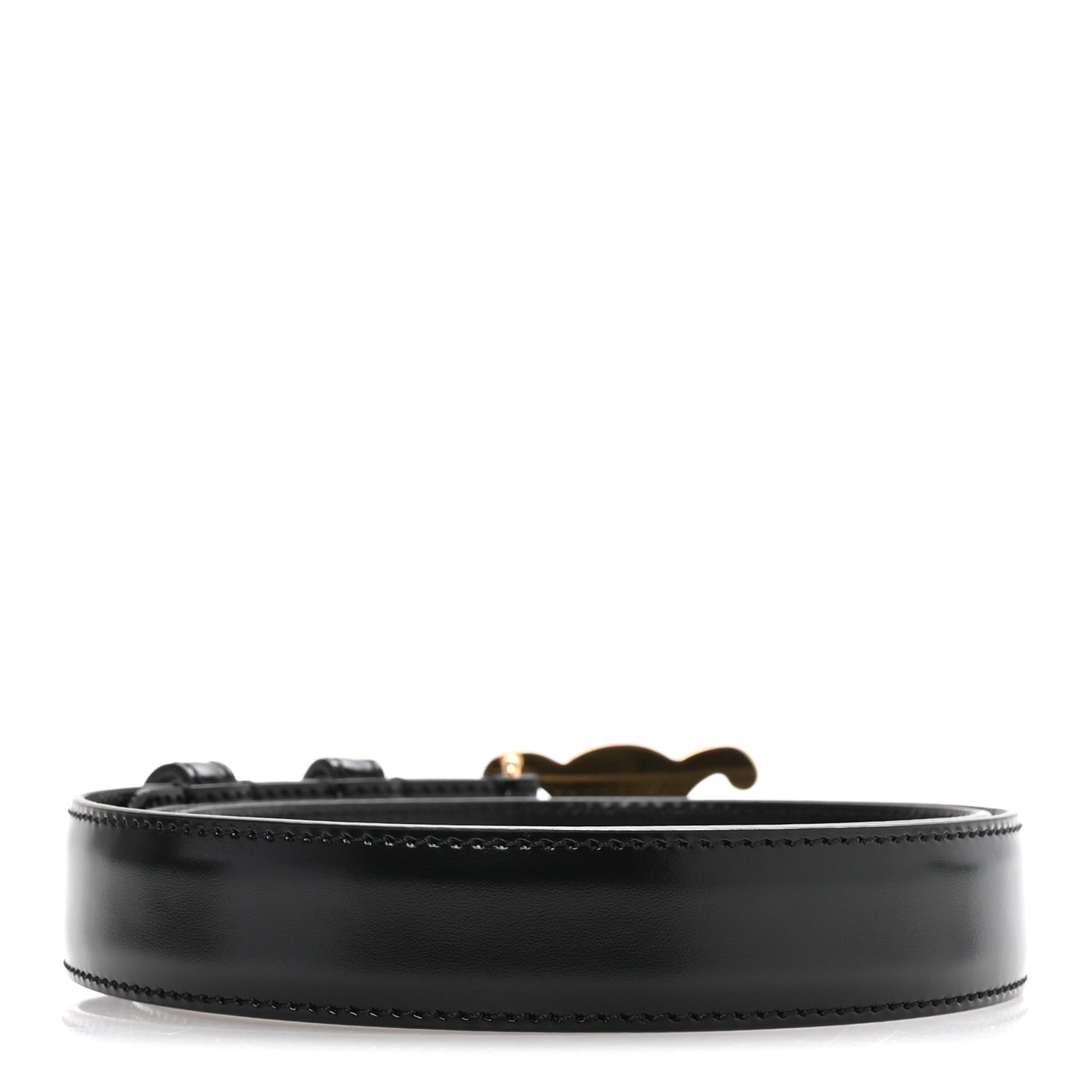 Celine Box Calfskin Medium 25mm Triomphe Belt 85 34 Black 2 of 6