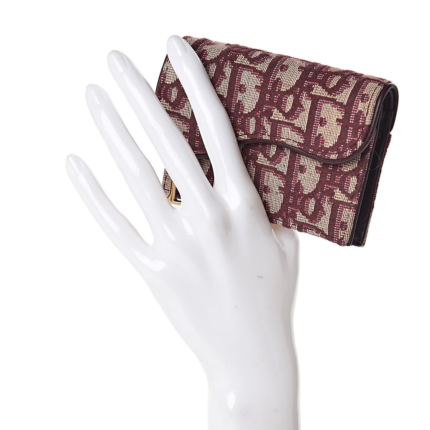 Oblique Saddle Card Holder Bordeaux