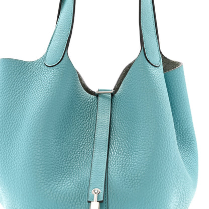 Hermes Taurillon Clemence Picotin Lock 22 MM Bleu Atoll 8 of 12