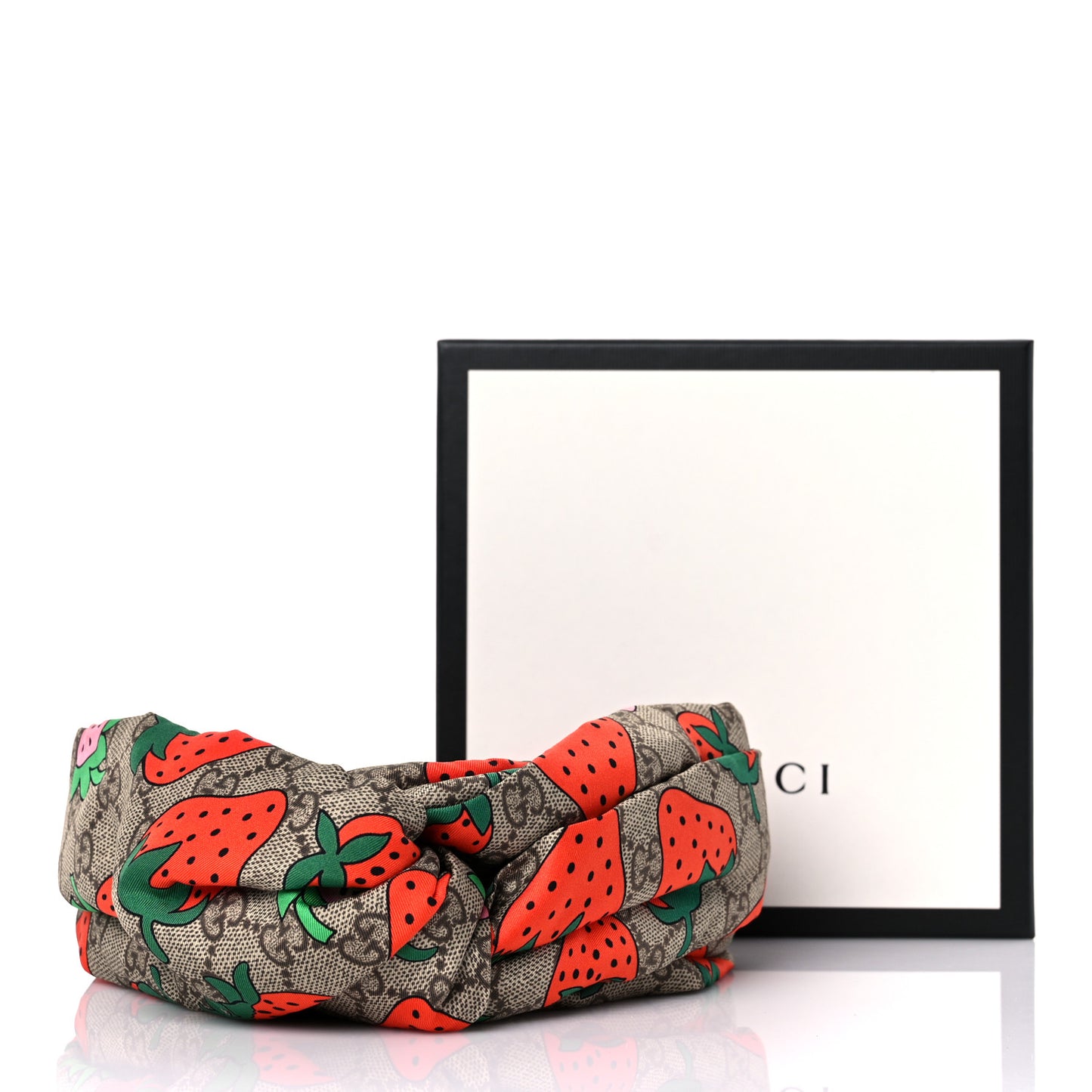 Silk Monogram Strawberry Print Headband M