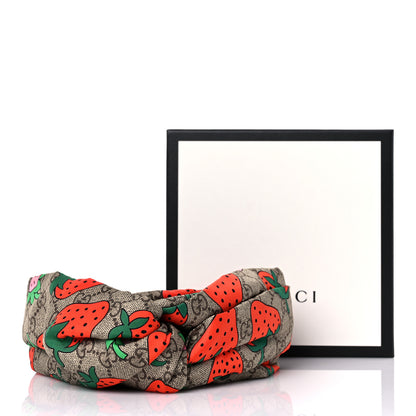 Gucci Silk Monogram Strawberry Print Headband M 5 of 5