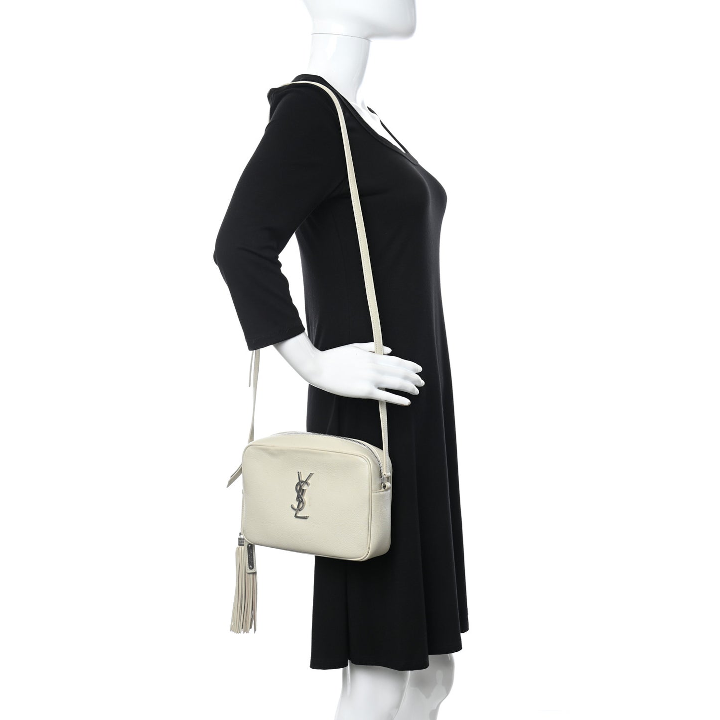 Lambskin Monogram Small Lou Camera Bag White