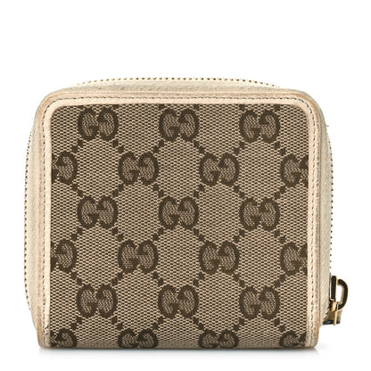 Gucci Monogram Dollar Calfskin Zip Around French Flap Wallet Beige Ebony Avoire 1 of 14