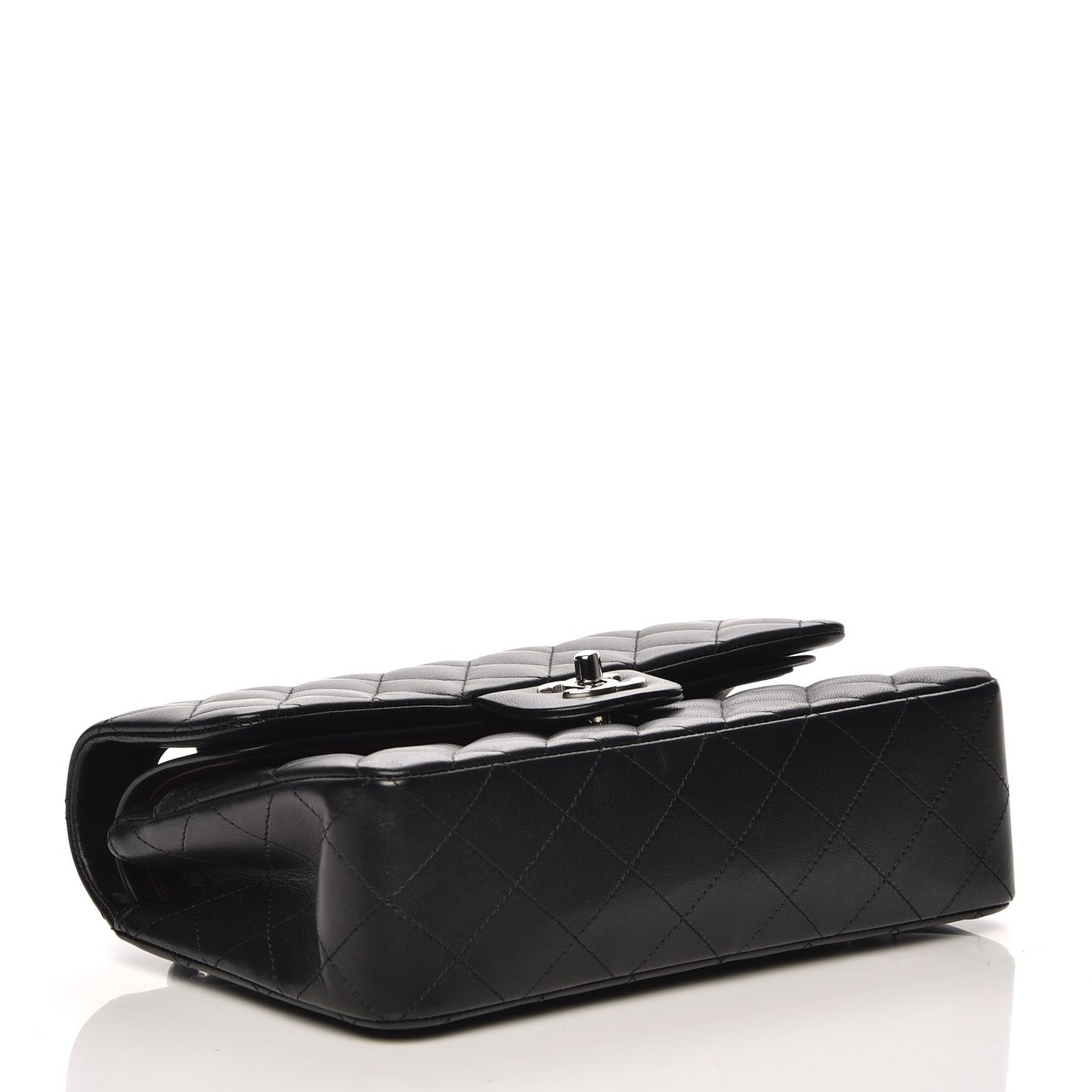 Lambskin Quilted Small Double Flap Black
