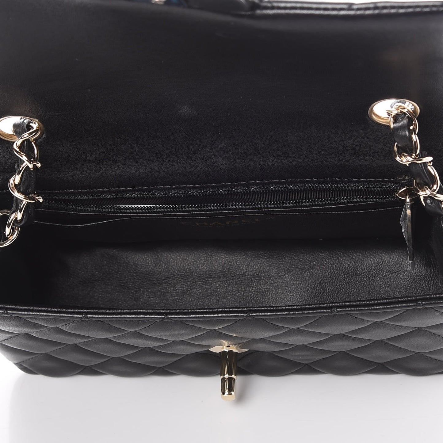 Lambskin Quilted Mini Rectangular Flap Black