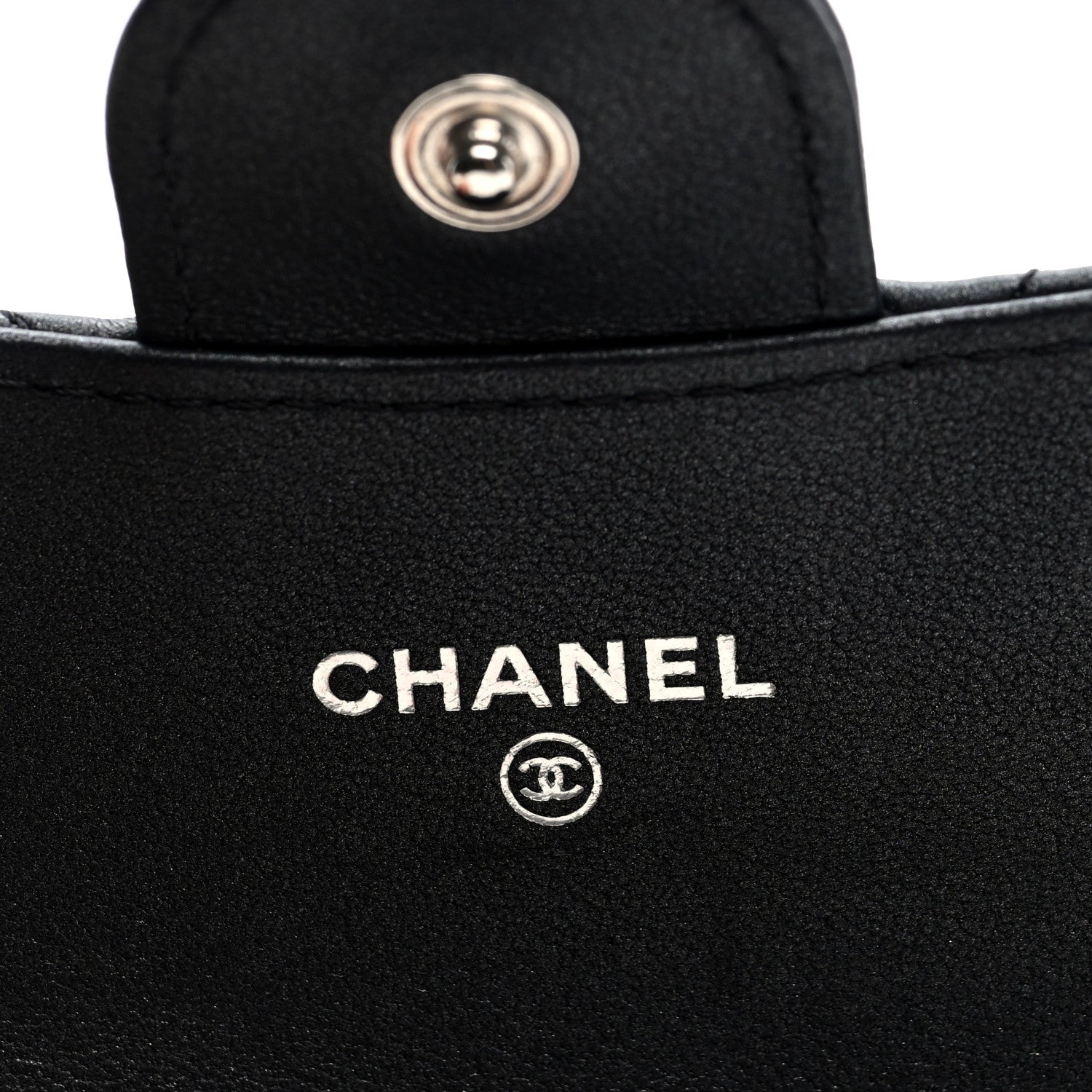 Chanel Pearly Lambskin Quilted Flap Card Holder Wallet So Black 6 of 8