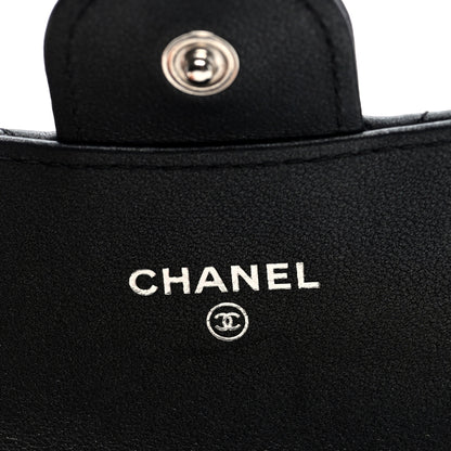 Chanel Pearly Lambskin Quilted Flap Card Holder Wallet So Black 6 of 8