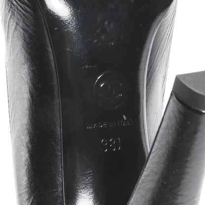 Chanel Patent Cap Toe Pumps Black 38.5 6 of 8