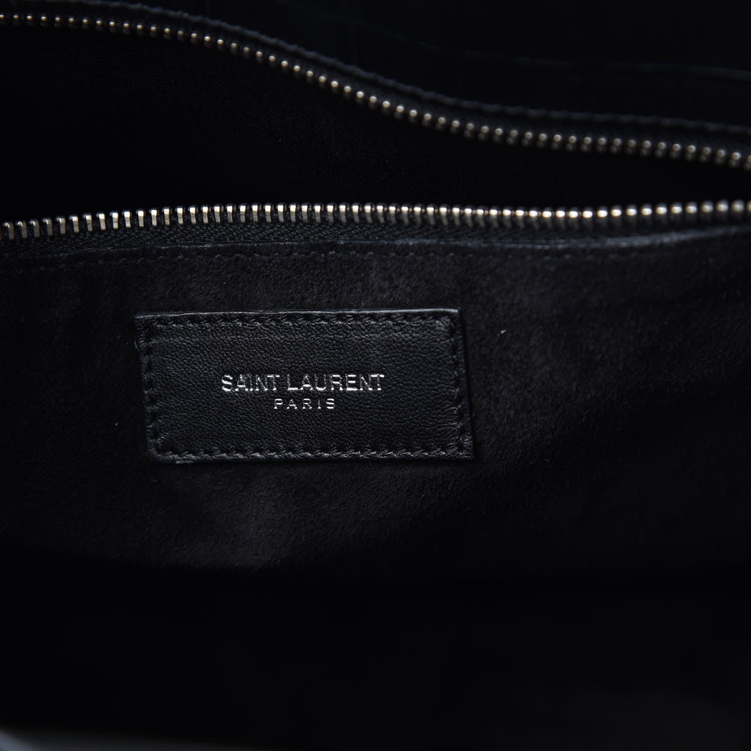 Saint Laurent Calfskin Crocodile Embossed Small Sac de Jour Black 6 of 10