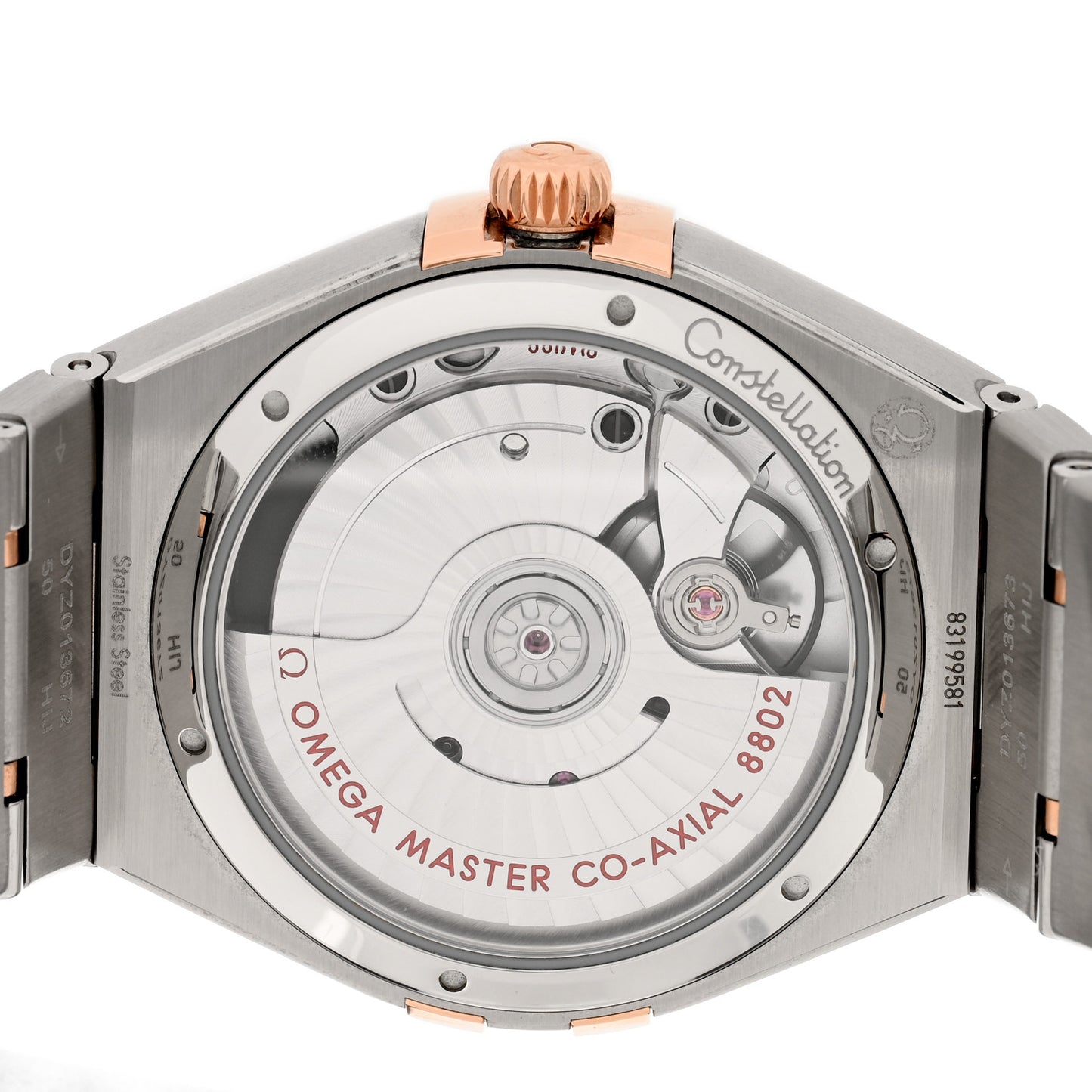 Stainless Steel 18K Sedna Gold Diamond Bezel Mother of Pearl 34mm Co-Axial Master Chronometer Small Seconds Automatic Watch 131.25.34.20.55.001