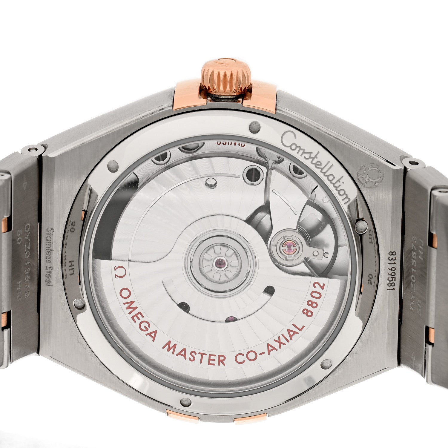 Omega Stainless Steel 18K Sedna Gold Diamond Bezel Mother of Pearl 34mm Co-Axial Master Chronometer Small Seconds Automatic Watch 131.25.34.20.55.001 4 of 5
