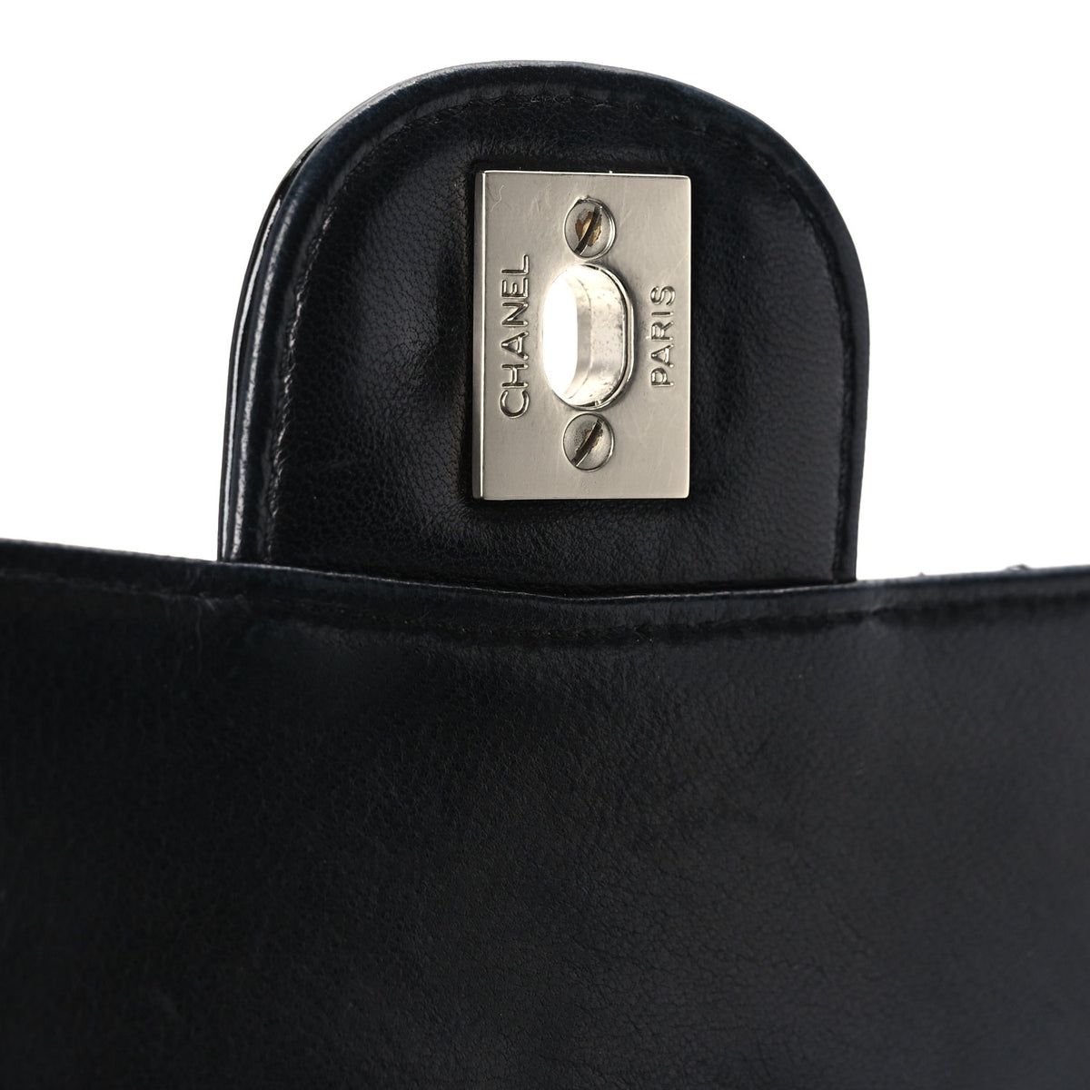 Patent Quilted Medium Single Flap Black