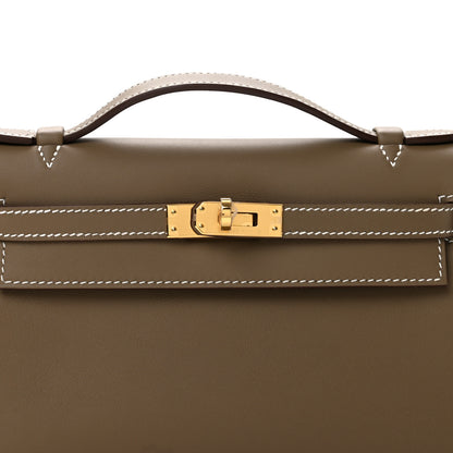 Hermes Swift Kelly Pochette Clutch Etoupe 8 of 11