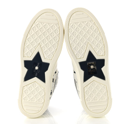 Christian Dior Canvas Embroidered Womens Walk'n' Dior Star High Top Sneakers 37.2 White Navy 5 of 9