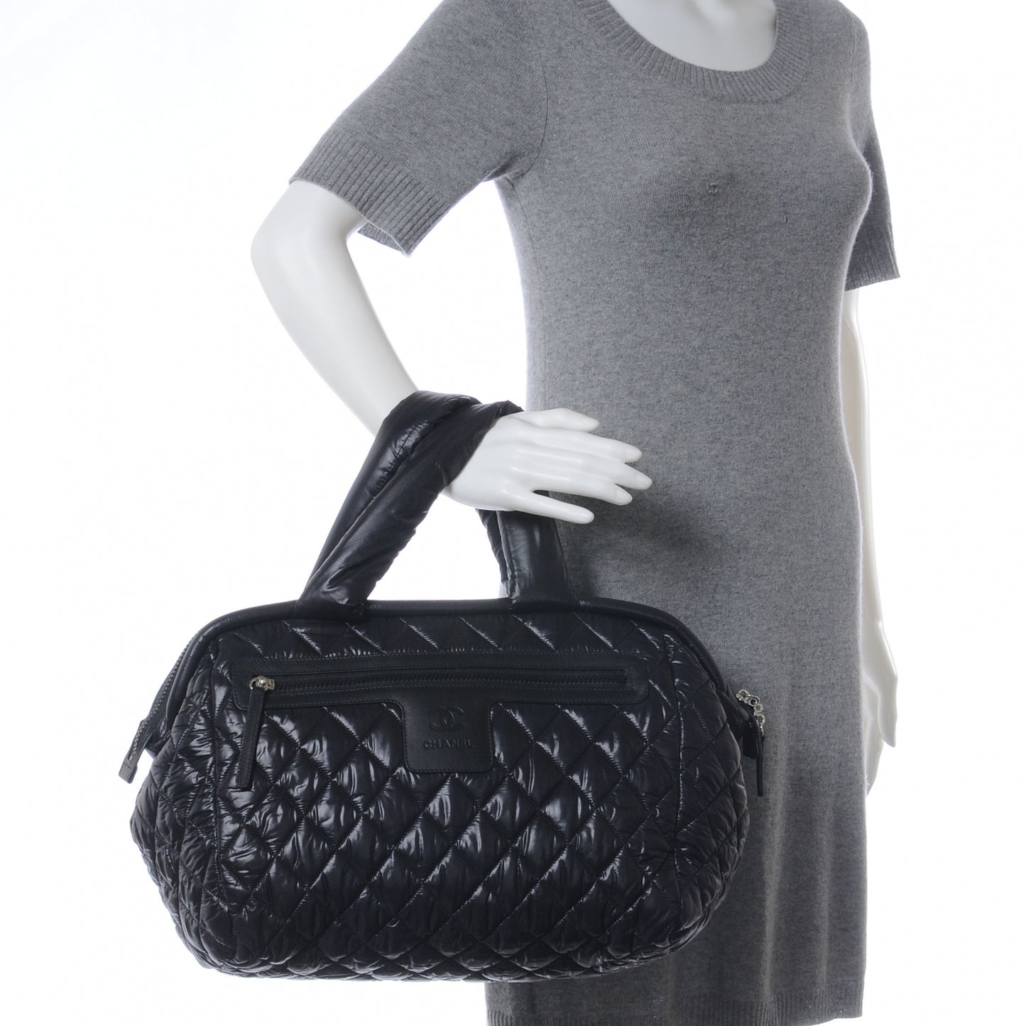 Lambskin Coco Cocoon Bowler Black