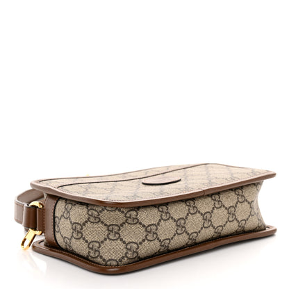 Gucci GG Supreme Monogram Azalea Calfskin Mini Retro Interlocking G Shoulder Bag Beige Ebony Brown Sugar 4 of 9