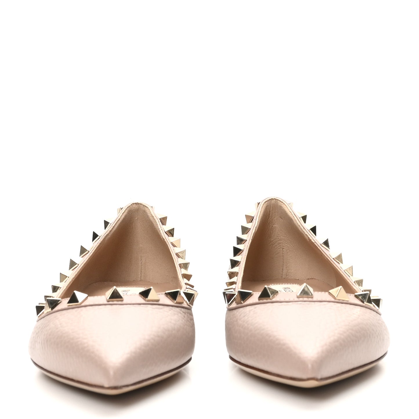 Nappa Rockstud Ballerina Flats 36 Poudre