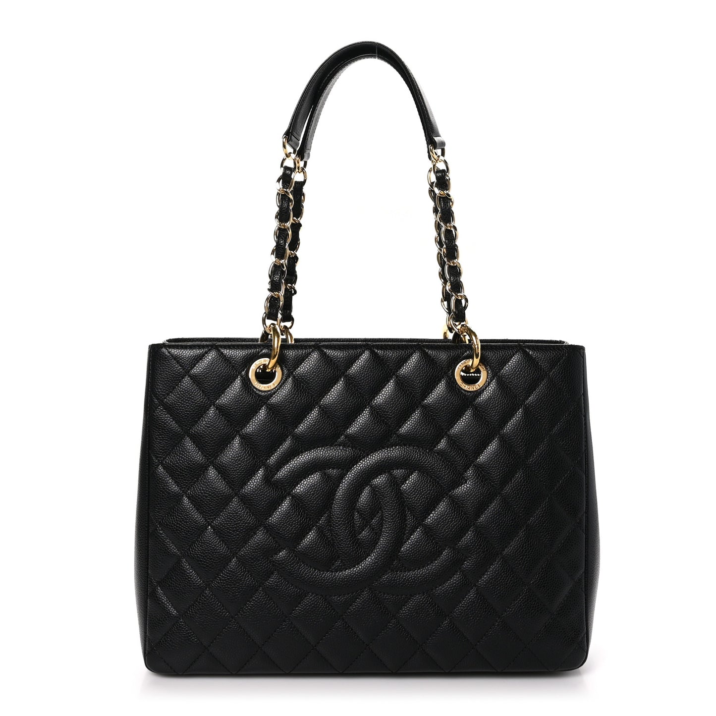 Caviar Quilted Grand Shopping Tote GST Black