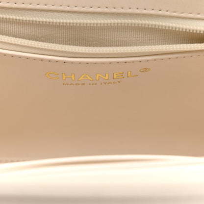 Chanel Shiny Aged Calfskin Quilted Nano Kelly Shopper White 6 of 11