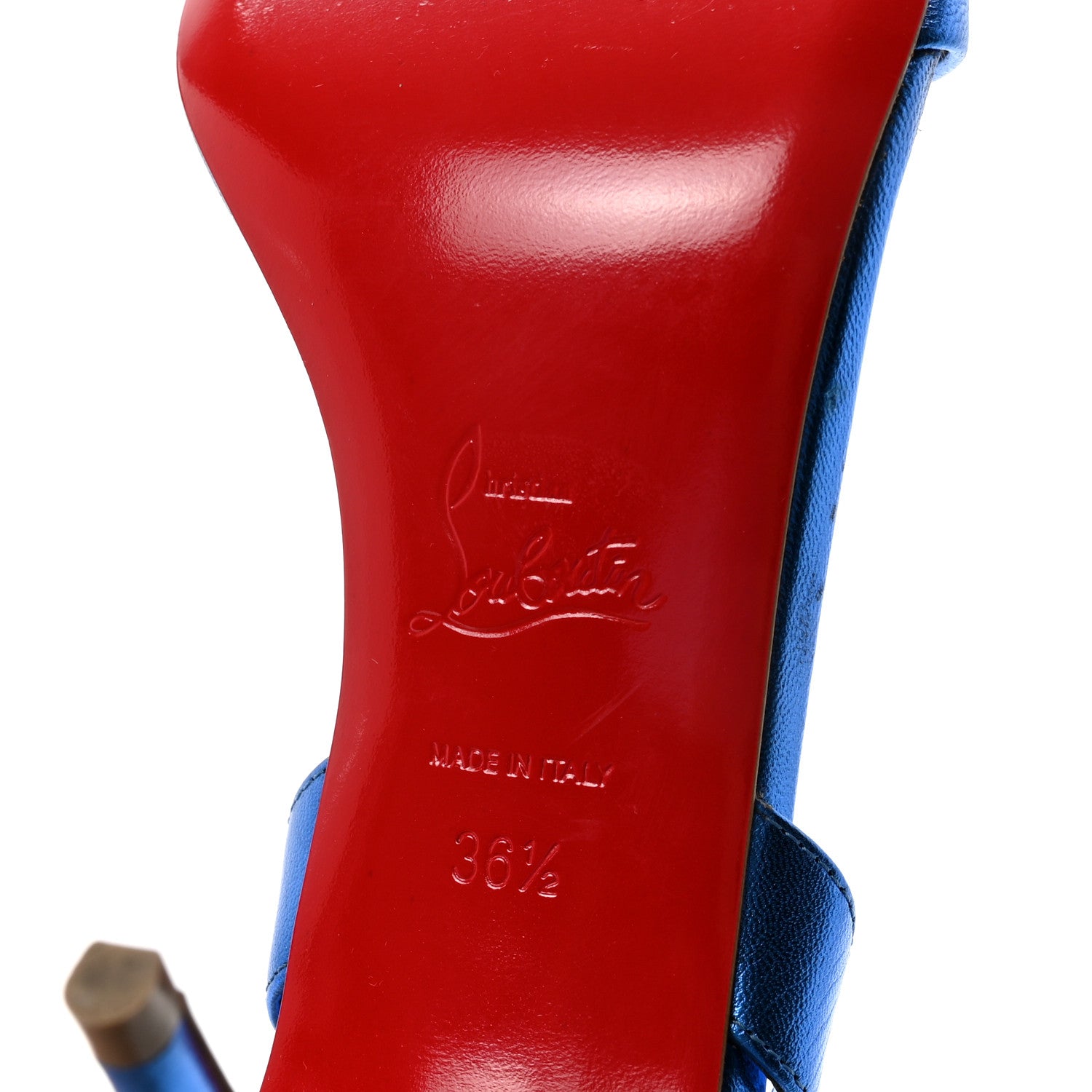 Christian Louboutin Kid Laminato O Marylin 85 Slingback Sandal Heels 36.5 Alize 7 of 9