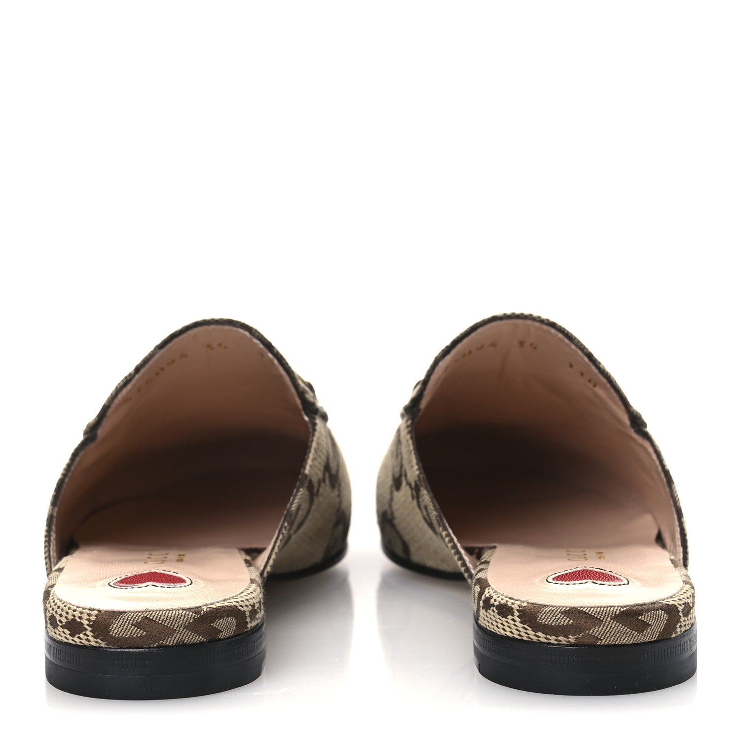 Gucci Monogram Jumbo GG Malaga Kid Womens Princetown Slippers 35 Camel Ebony New Acero Beige 6 of 11