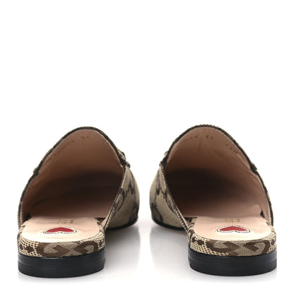 Gucci Monogram Jumbo GG Malaga Kid Womens Princetown Slippers 35 Camel Ebony New Acero Beige 6 of 11