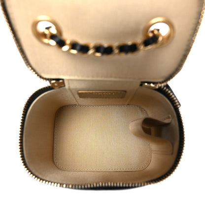 Chanel Lambskin Quilted Mini Pearl Crush Vanity Case With Chain Black 5 of 9