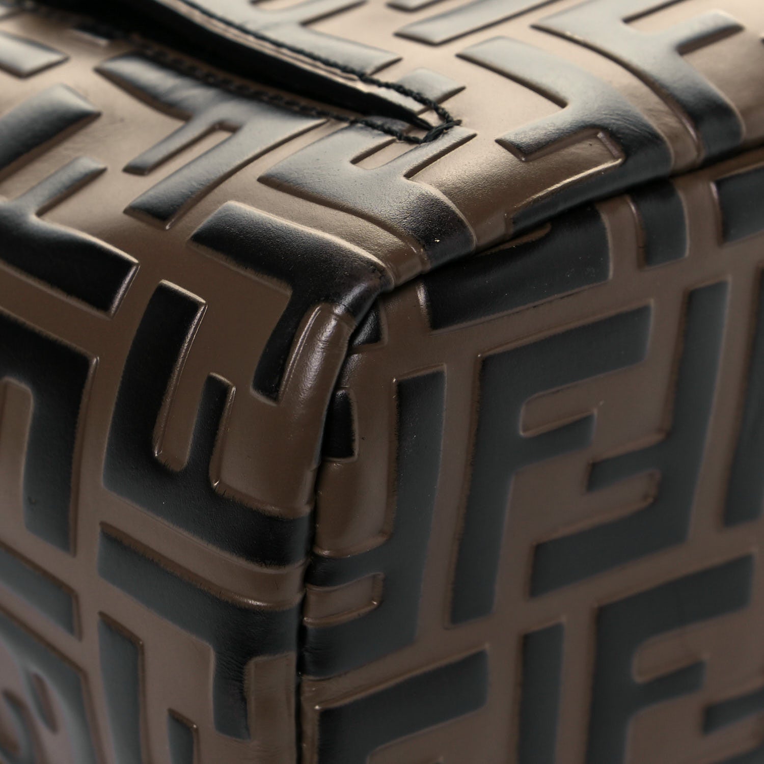 Fendi Vitello Bi-Color FF 1974 Embossed Mini Backpack Maya Black 9 of 17