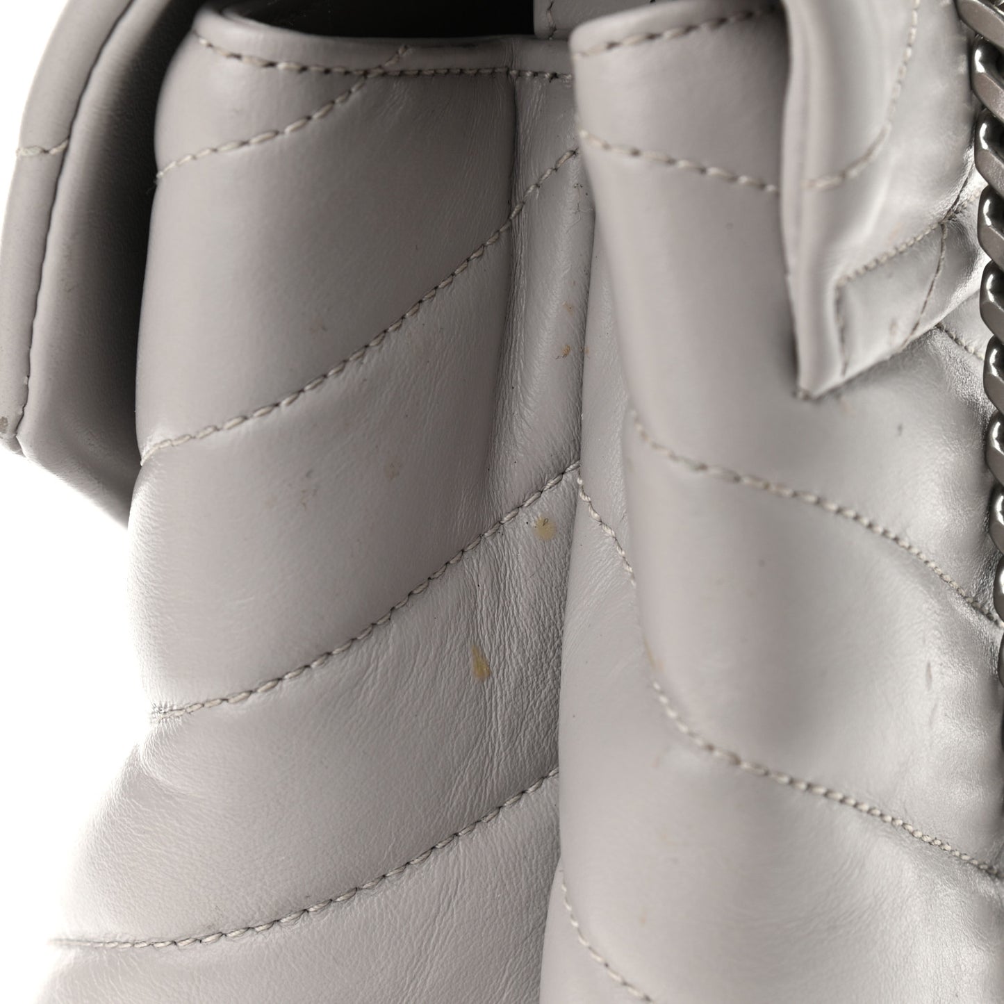 Calfskin Y Quilted Monogram Medium Loulou Chain Satchel Granite