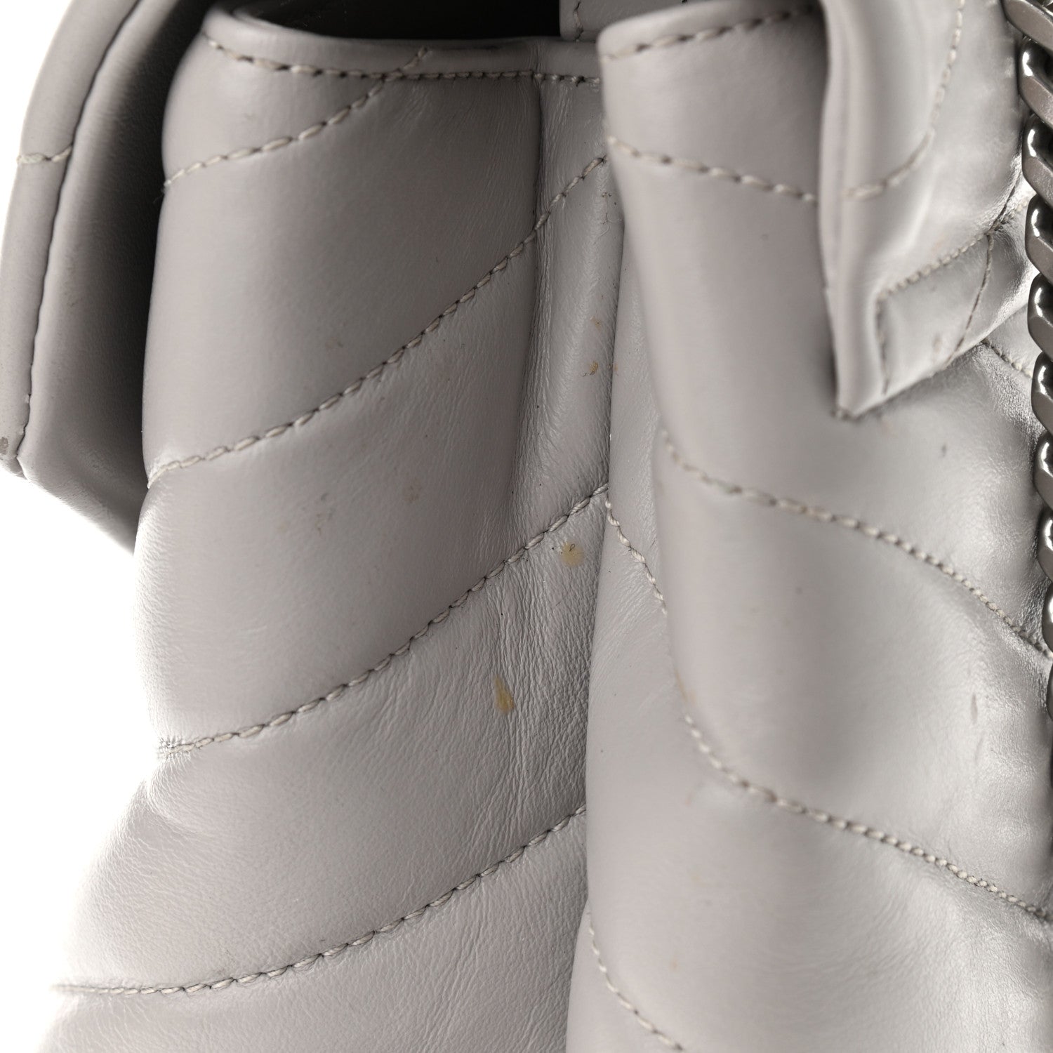 Saint Laurent Calfskin Y Quilted Monogram Medium Loulou Chain Satchel Granite 11 of 13