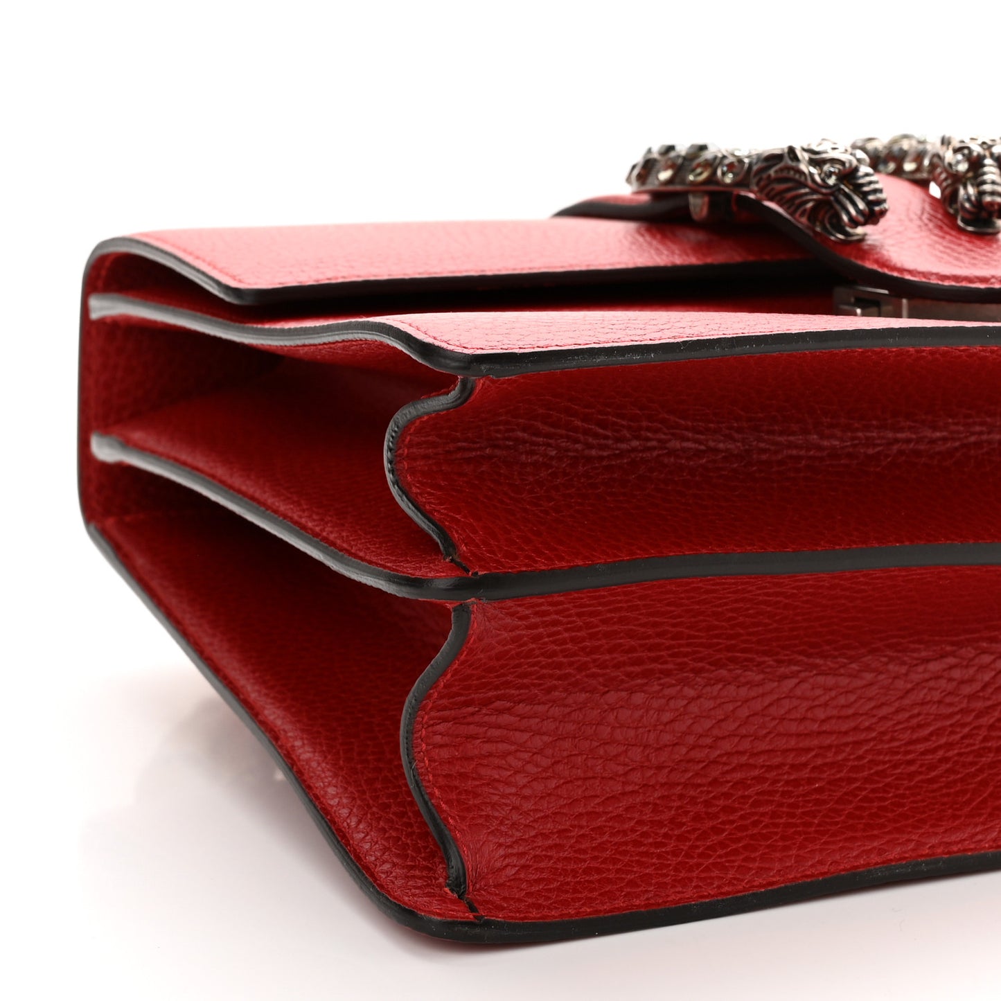 Dollar Calfskin Crystal Web Medium Dionysus Bamboo Top Handle Bag Hibiscus Red Black Diamond