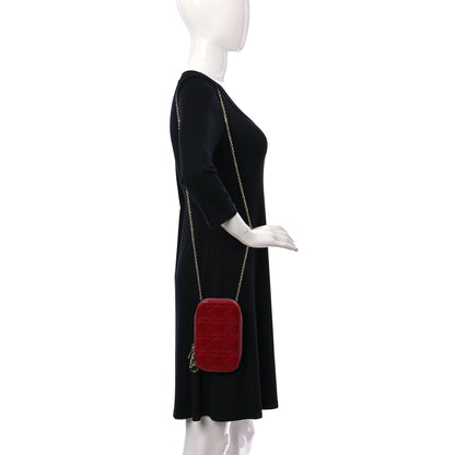 Christian Dior Patent Cannage Lady Dior Phone Holder Red 2 of 10